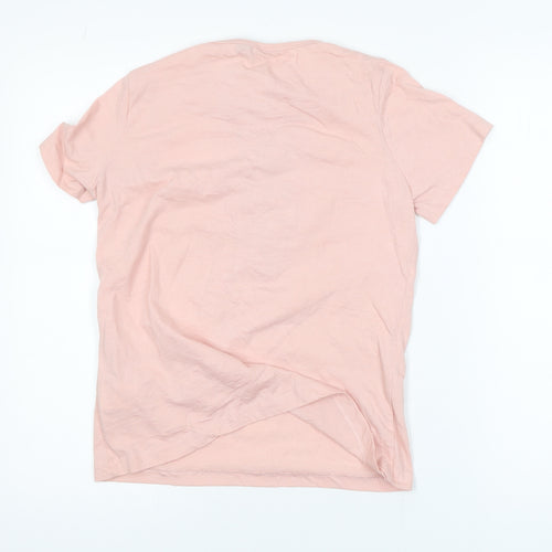 The Roadster Life Co. Women's Pink Lace Up Cotton T-Shirt Size S