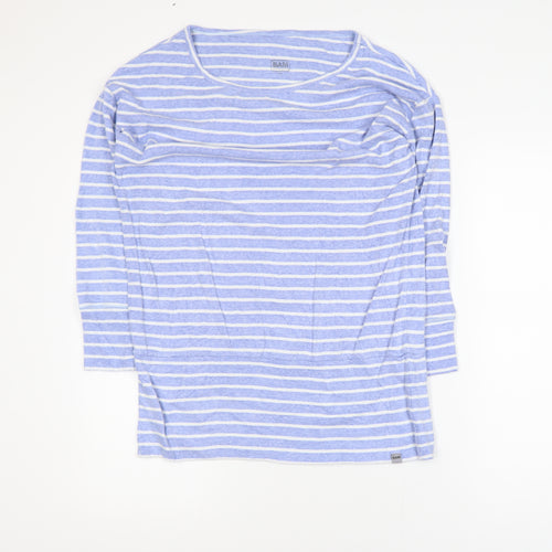 BAM Womens Blue Striped 3/4 Sleeve Bamboo T-Shirt Size 14