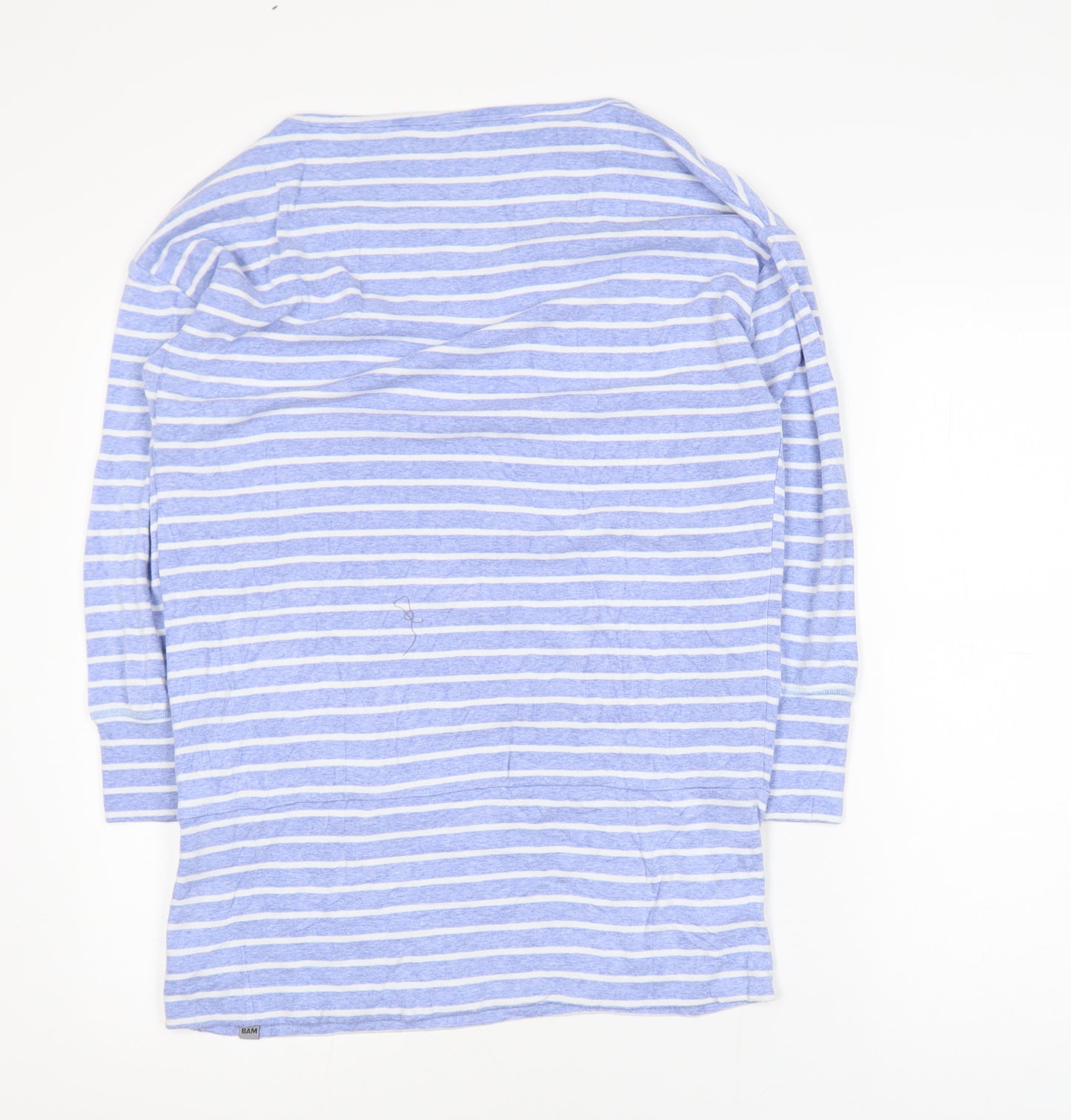 BAM Womens Blue Striped 3/4 Sleeve Bamboo T-Shirt Size 14