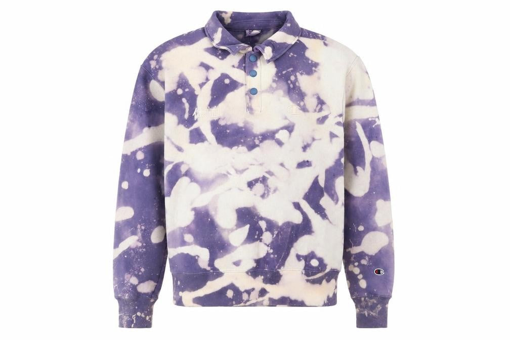 Front view of Champion Men’s Multicoloured Henley Sweatshirt Medium