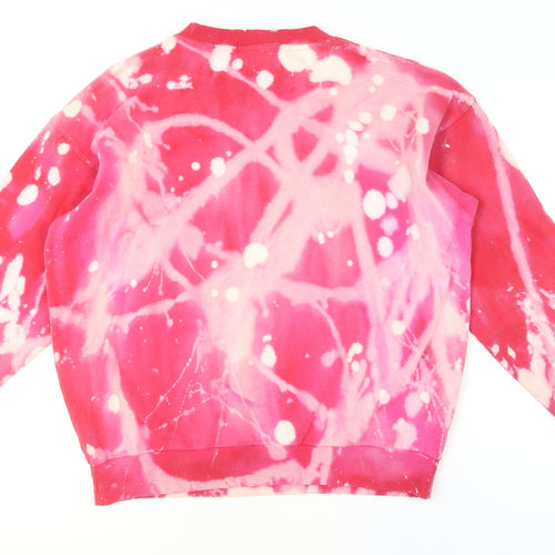 Fred Perry Men's Multicoloured Large Tie-Dye Crew Neck Cotton Sweatshirt