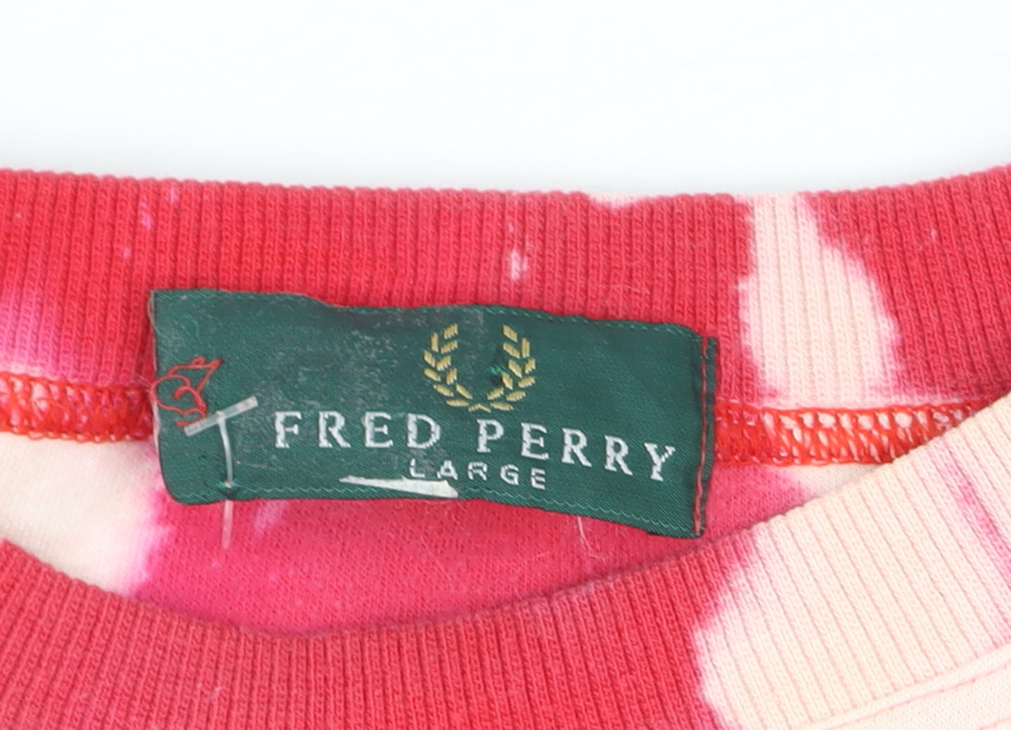Fred Perry Men's Multicoloured Large Tie-Dye Crew Neck Cotton Sweatshirt