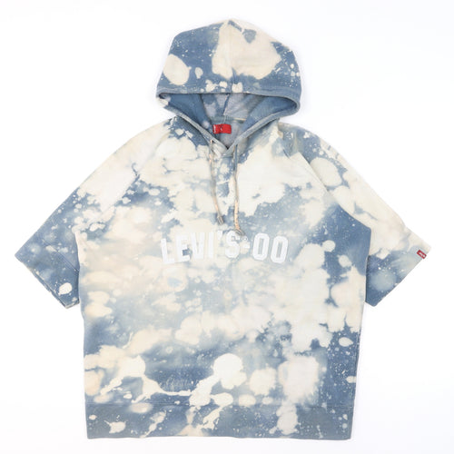 Levi's Mens Blue XL Pullover Graphic Hoodie Tie-Dye Fleece