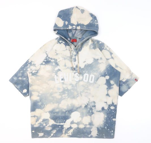 Levi's Mens Blue XL Pullover Graphic Hoodie Tie-Dye Fleece