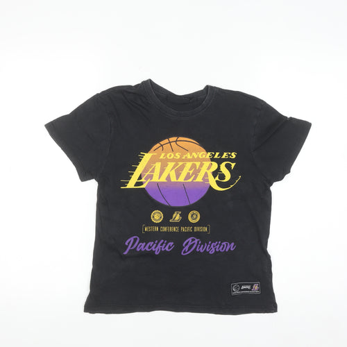 NBA Boys Black Los Angeles Lakers Graphic Print Cotton T-Shirt 8-9 Years