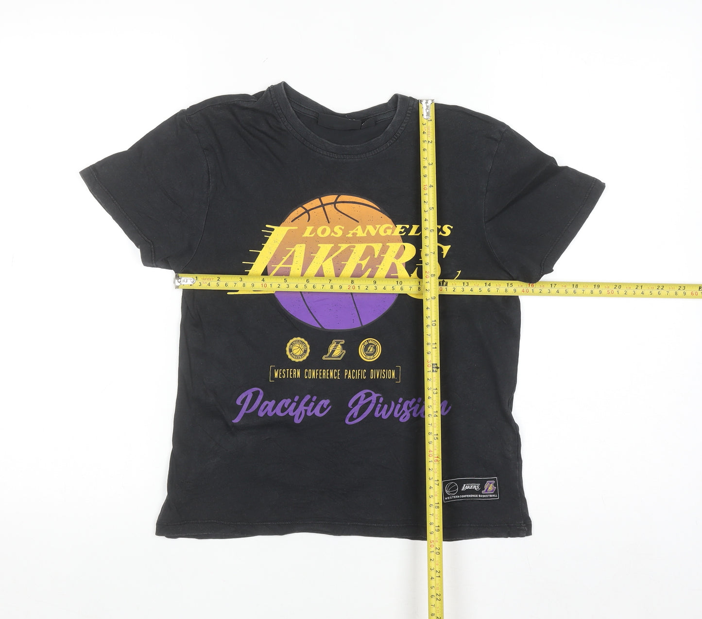 NBA Boys Black Los Angeles Lakers Graphic Print Cotton T-Shirt 8-9 Years