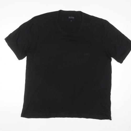 Hugo Boss Mens Black 2XL Short Sleeve Crew Neck Cotton T-Shirt