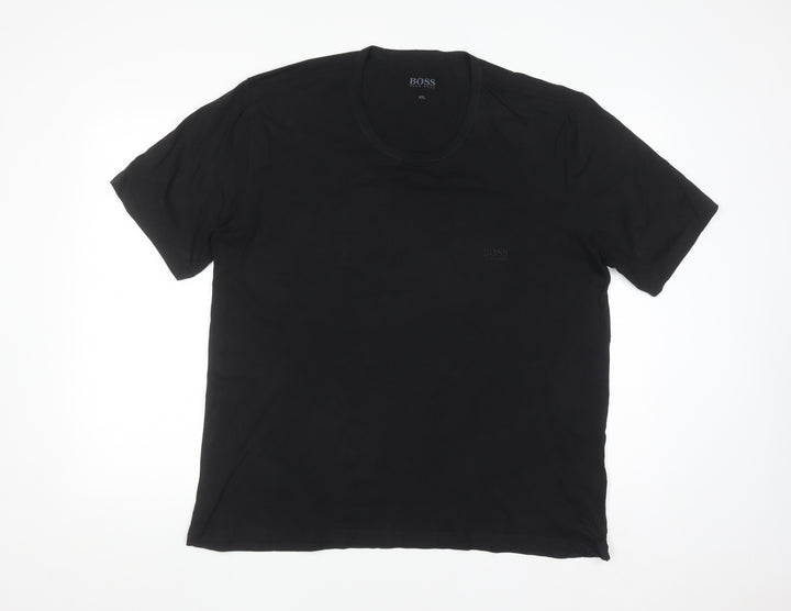 Hugo Boss Mens Black 2XL Short Sleeve Crew Neck Cotton T-Shirt