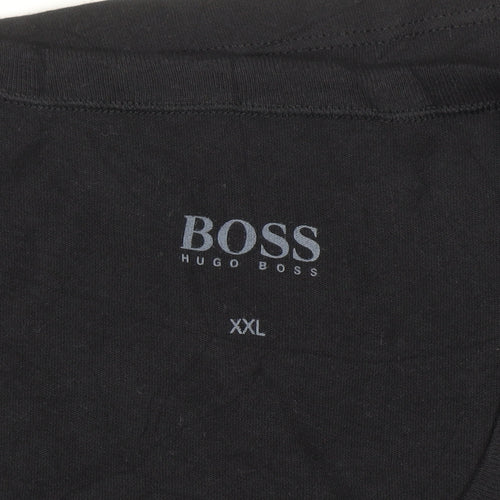 Hugo Boss Mens Black 2XL Short Sleeve Crew Neck Cotton T-Shirt