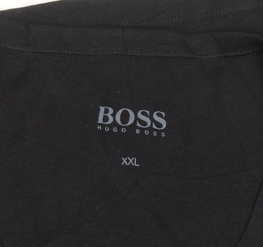 Hugo Boss Mens Black 2XL Short Sleeve Crew Neck Cotton T-Shirt