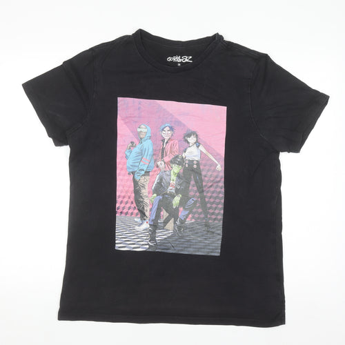 Gorillaz Mens Black Graphic Short Sleeve Cotton T-Shirt M Music Band