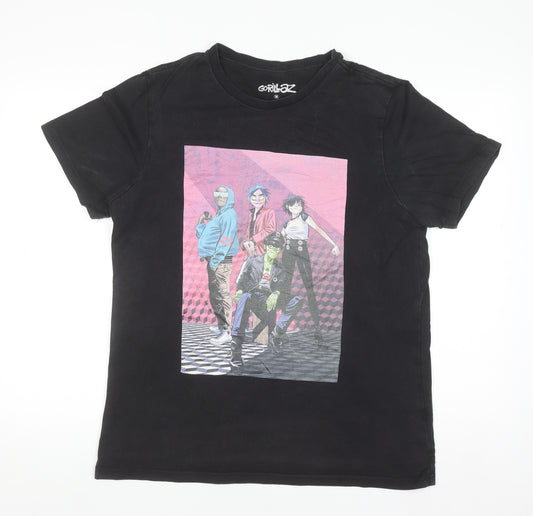Gorillaz Mens Black Graphic Short Sleeve Cotton T-Shirt M Music Band