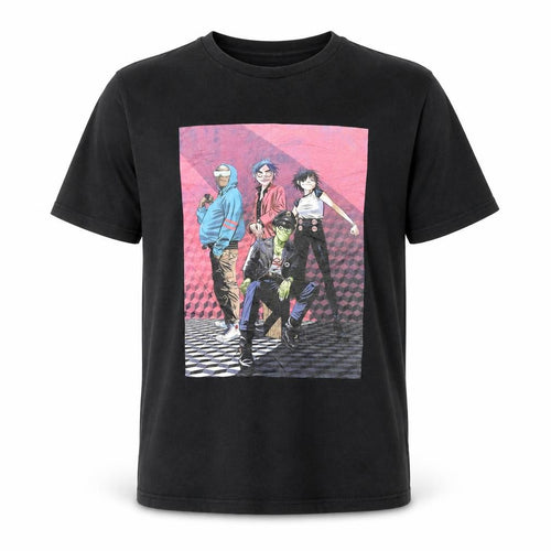 Gorillaz Mens Black Graphic Short Sleeve Cotton T-Shirt M Music Band