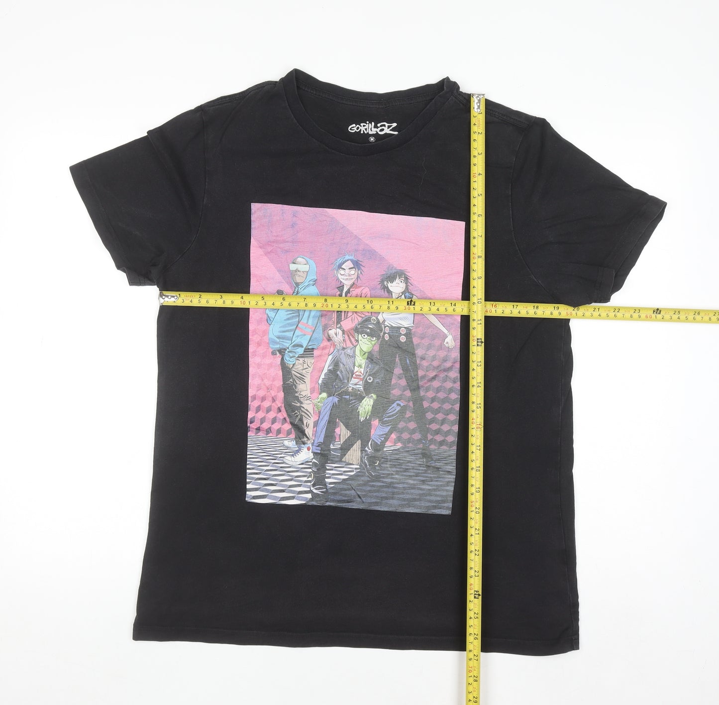 Gorillaz Mens Black Graphic Short Sleeve Cotton T-Shirt M Music Band