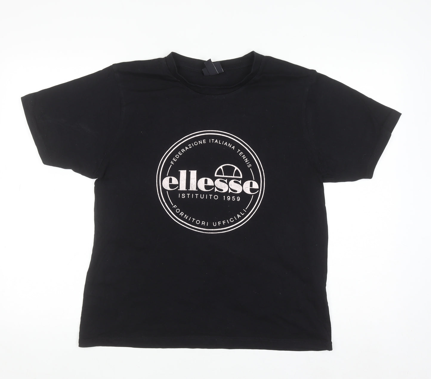 Ellesse Men's Black Short Sleeve Cotton Logo T-Shirt Size S