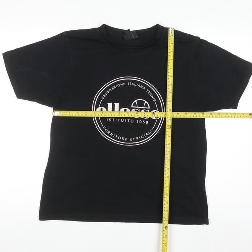 Ellesse Men's Black Short Sleeve Cotton Logo T-Shirt Size S