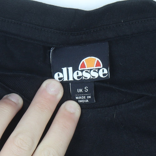 Ellesse Men's Black Short Sleeve Cotton Logo T-Shirt Size S