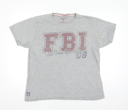 America's Legacy Men's Grey FBI Graphic T-Shirt Size XL