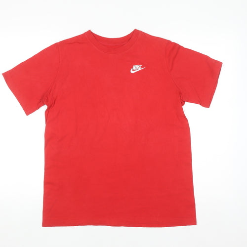 Nike Men's Red Cotton Crew Neck Short Sleeve T-Shirt XL