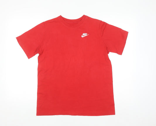Nike Men's Red Cotton Crew Neck Short Sleeve T-Shirt XL