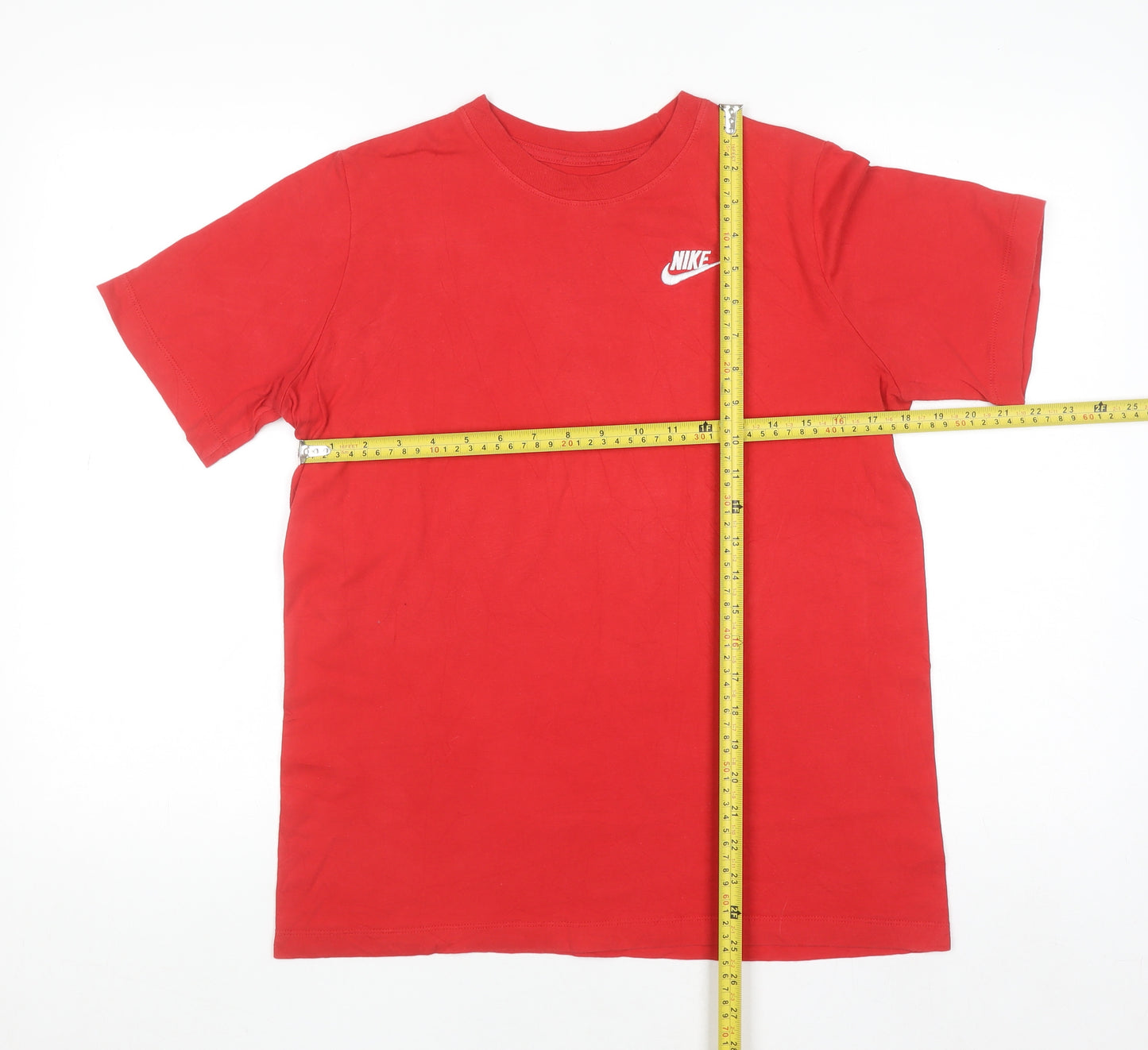 Nike Men's Red Cotton Crew Neck Short Sleeve T-Shirt XL