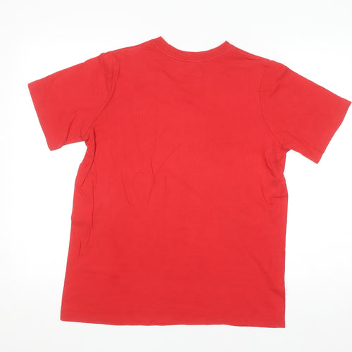 Nike Men's Red Cotton Crew Neck Short Sleeve T-Shirt XL