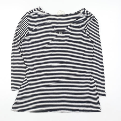 Linea Women’s Black Striped 3/4 Sleeve V-Neck Jersey Top XL