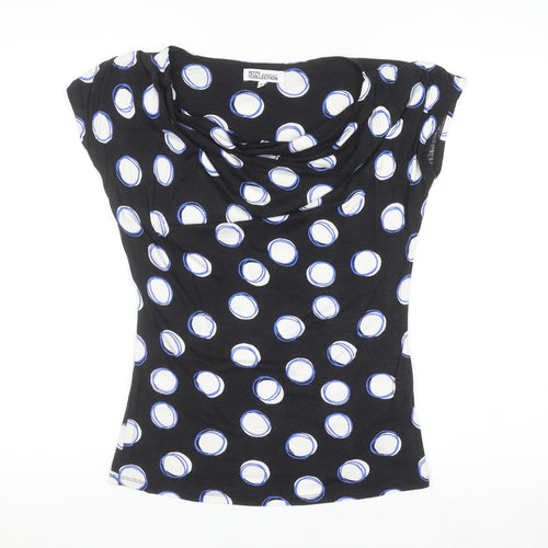 Debenhams Petite Women's Black Polka Dot Cowl Neck Blouse Size 6