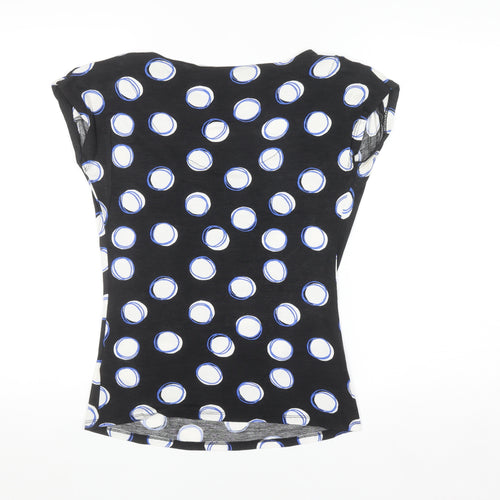 Debenhams Petite Women's Black Polka Dot Cowl Neck Blouse Size 6
