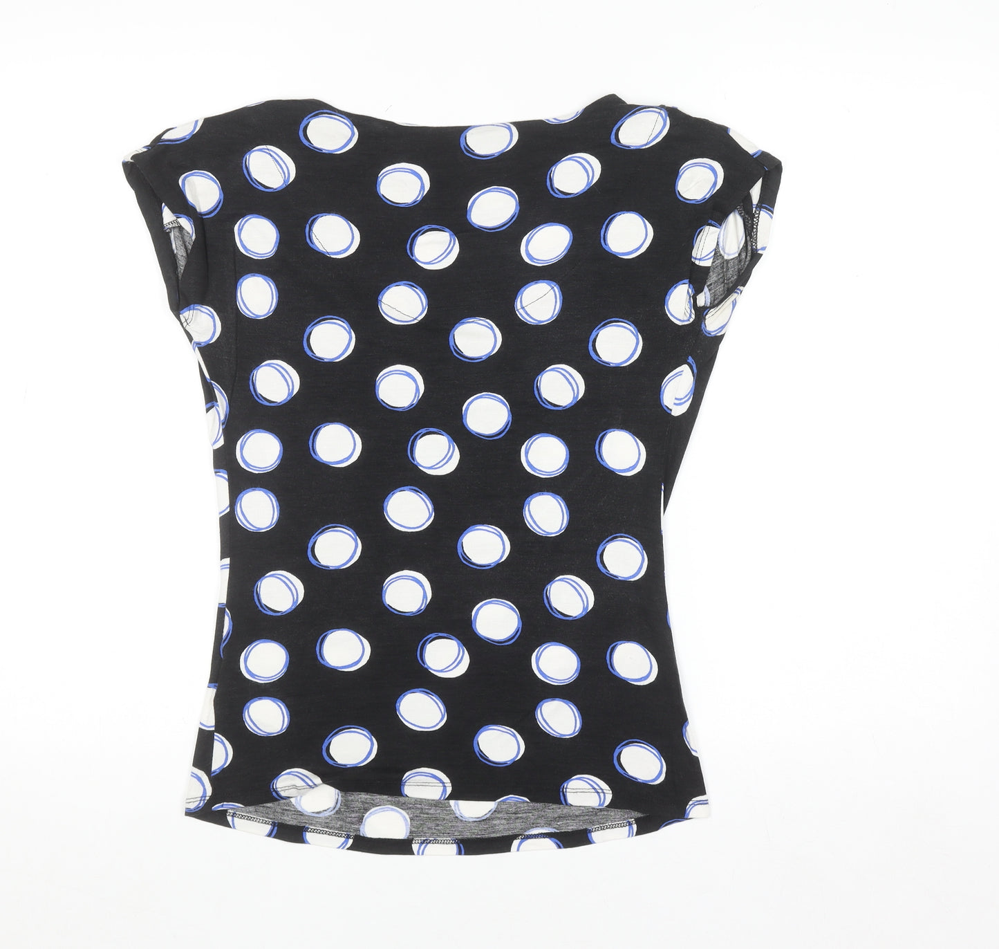Debenhams Petite Women's Black Polka Dot Cowl Neck Blouse Size 6