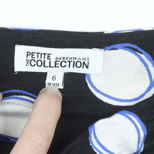 Debenhams Petite Women's Black Polka Dot Cowl Neck Blouse Size 6