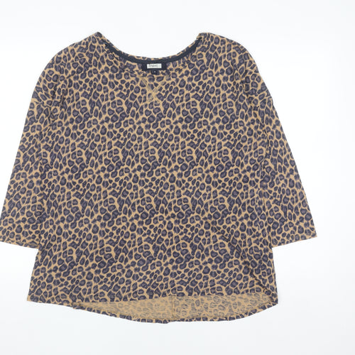 Next Women’s Brown Leopard Print Jersey T-Shirt Size 16