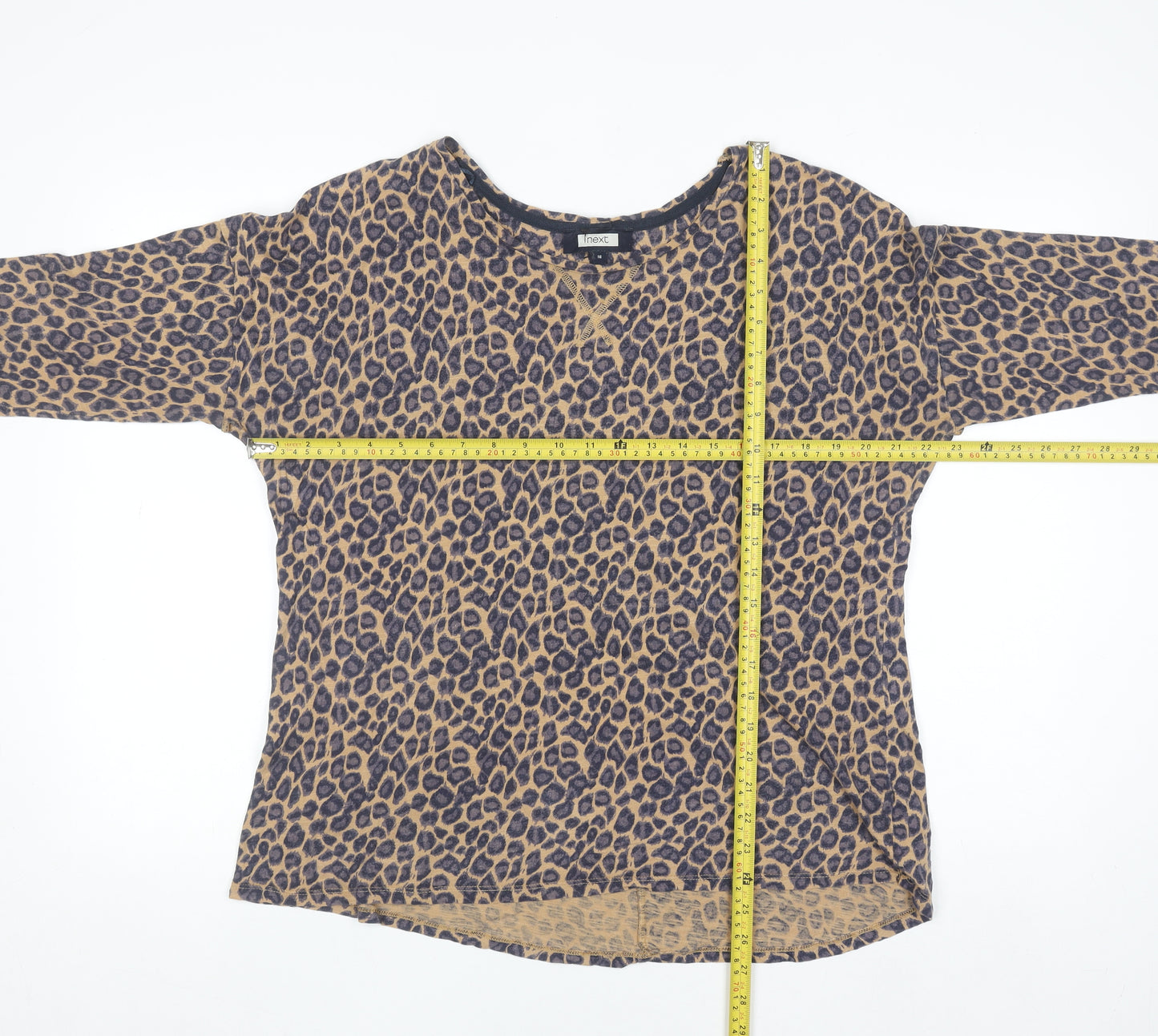 Next Women’s Brown Leopard Print Jersey T-Shirt Size 16
