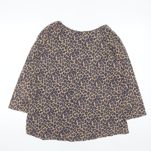 Next Women’s Brown Leopard Print Jersey T-Shirt Size 16