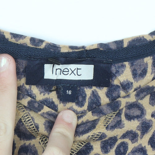 Next Women’s Brown Leopard Print Jersey T-Shirt Size 16