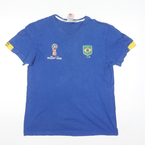 FIFA World Cup Russia 2018 Brazil Blue Men's Small Short Sleeve T-Shirt
