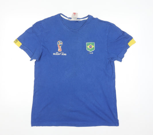 FIFA World Cup Russia 2018 Brazil Blue Men's Small Short Sleeve T-Shirt