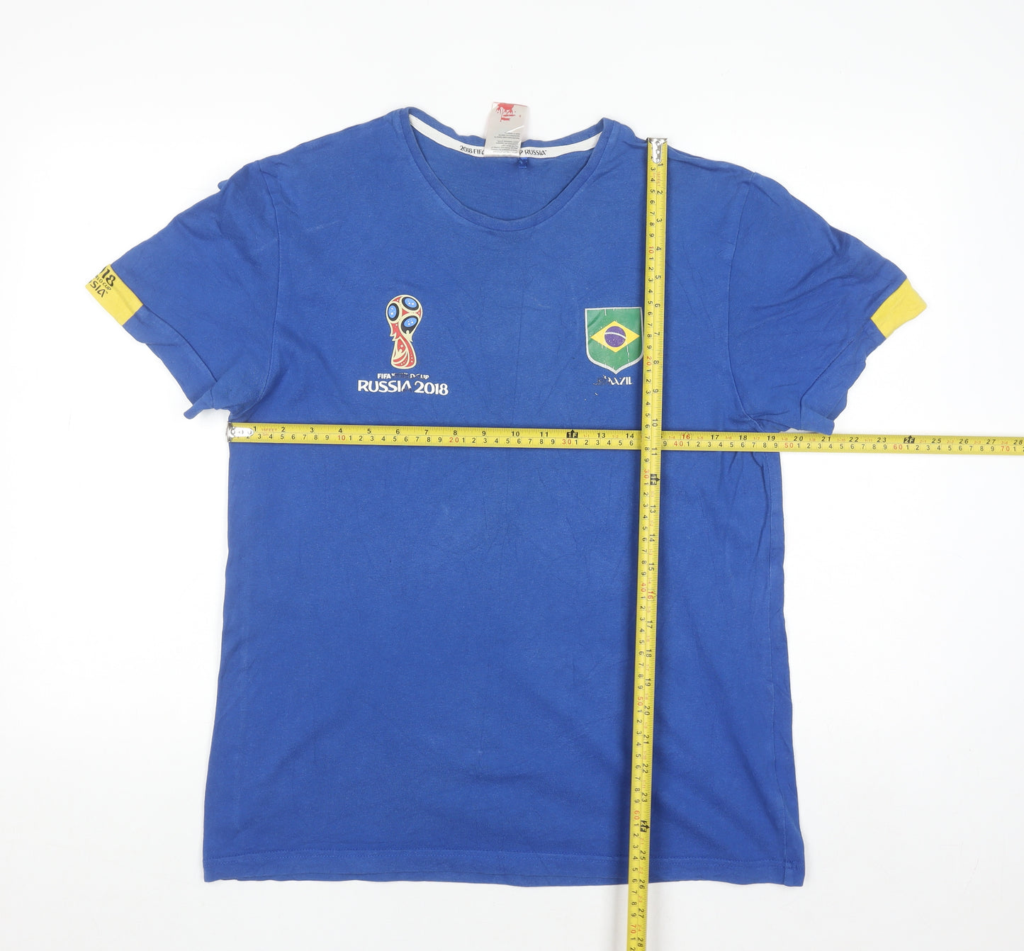 FIFA World Cup Russia 2018 Brazil Blue Men's Small Short Sleeve T-Shirt