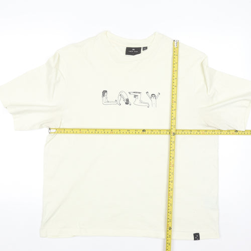 Lazy Oaf Men's Beige Graphic Cotton T-Shirt Size L