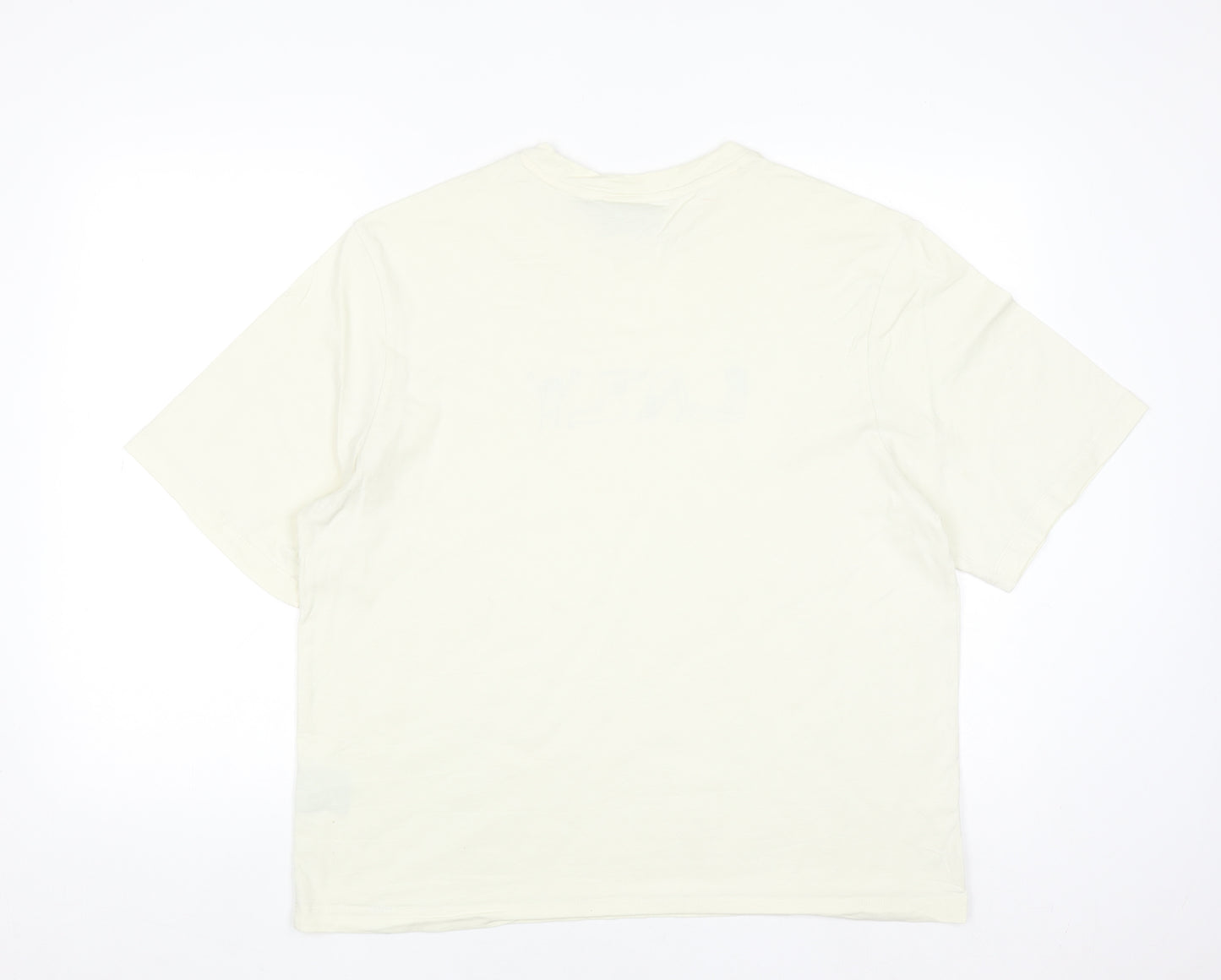 Lazy Oaf Men's Beige Graphic Cotton T-Shirt Size L