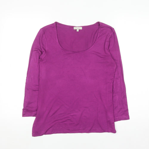 Hobbs Women’s Purple Long Sleeve Scoop Neck Jersey Top M