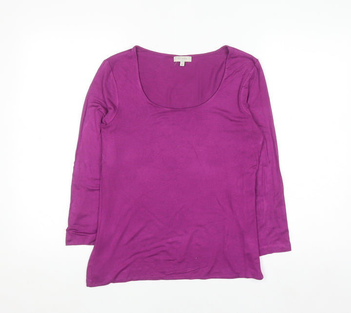 Hobbs Women’s Purple Long Sleeve Scoop Neck Jersey Top M
