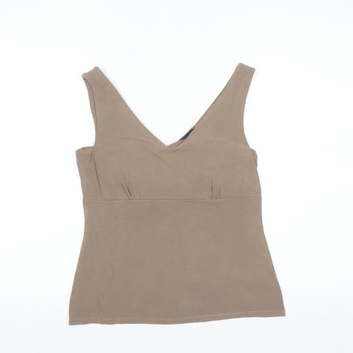 Boden Women’s Beige Cotton Elastane Camisole Vest Top Size 14