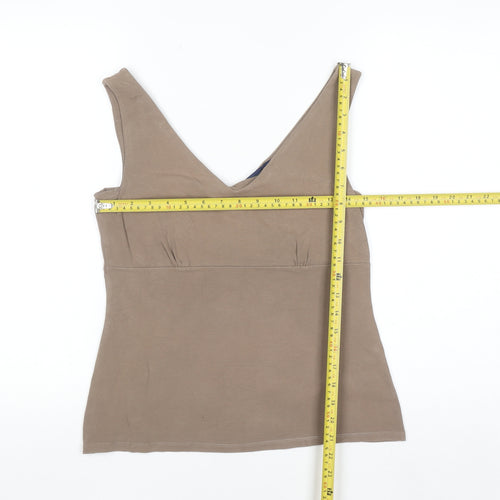 Boden Women’s Beige Cotton Elastane Camisole Vest Top Size 14