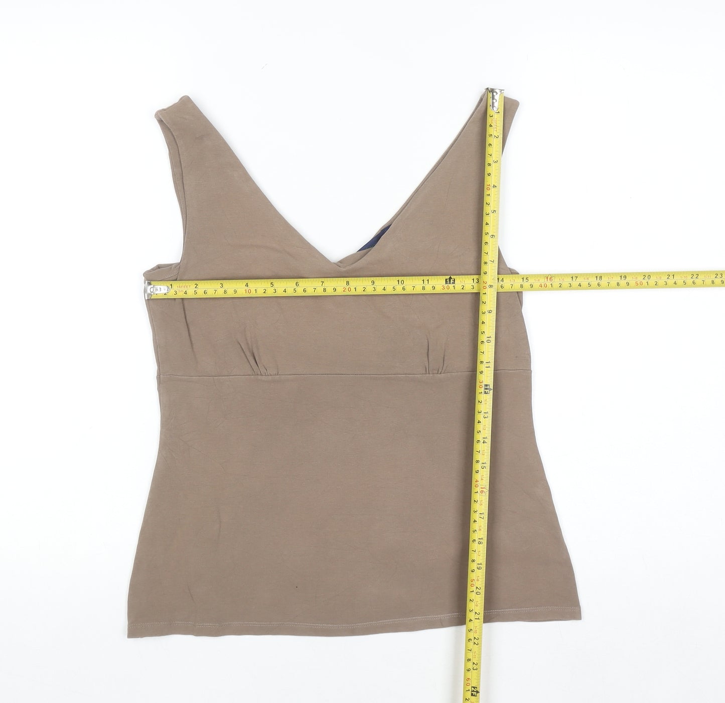 Boden Women’s Beige Cotton Elastane Camisole Vest Top Size 14