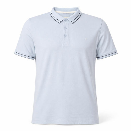 Farah Men's Light Blue Modern Fit Cotton Polo Shirt L