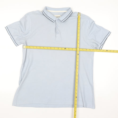 Farah Men's Light Blue Modern Fit Cotton Polo Shirt L