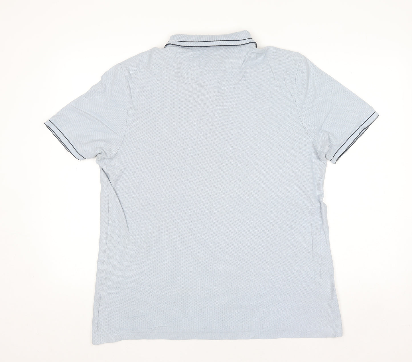 Farah Men's Light Blue Modern Fit Cotton Polo Shirt L