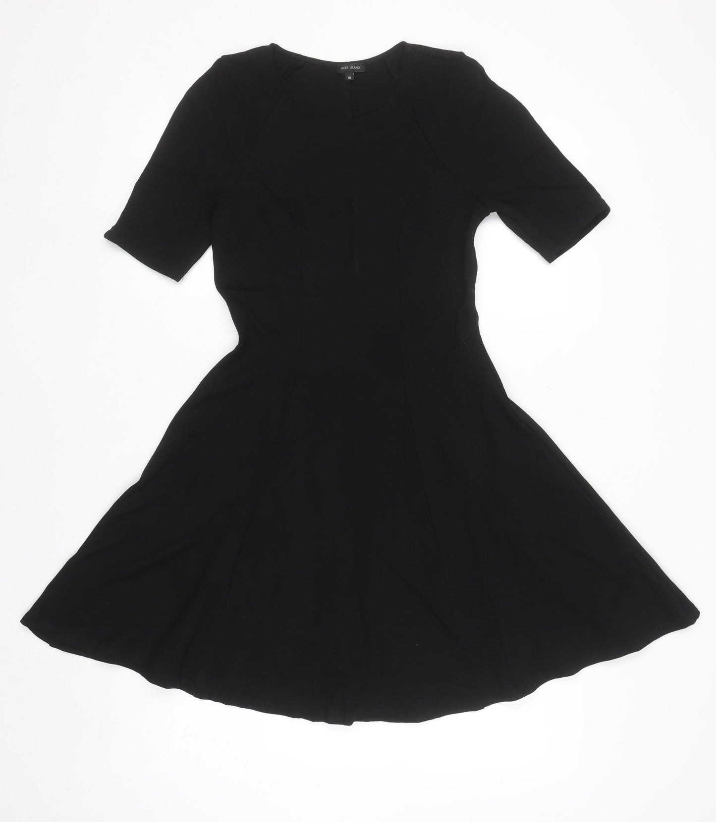 River Island Womens Black Size 10 Fit & Flare Knee Length Dress