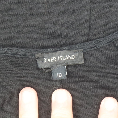 River Island Womens Black Size 10 Fit & Flare Knee Length Dress
